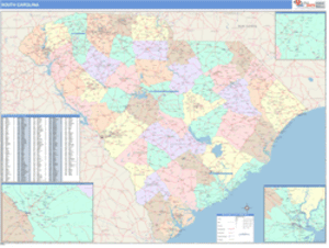 South Carolina Business Wall Map
