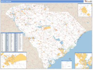 South Carolina ZIP Code Wall Map