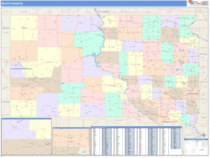 South Dakota Business Wall Map