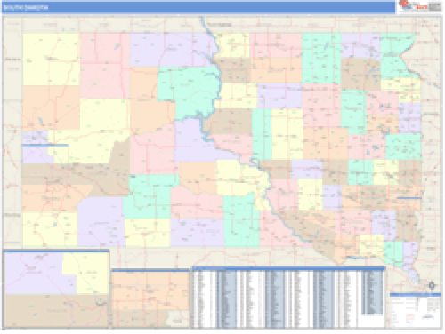 South Dakota Business Wall Map Market Maps (IDI)