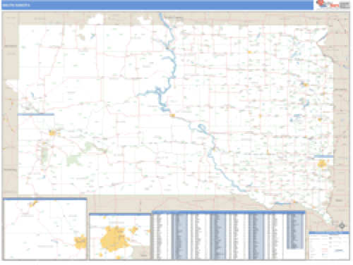 South Dakota ZIP Code Wall Map Market Maps (IDI)
