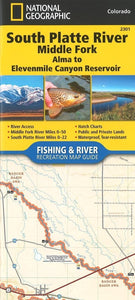 South Platte River, Middle Fork, Colorado Fishing and River Map by National Geographic Maps