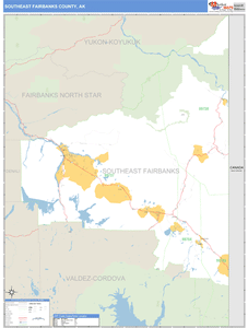 SoutheaSt. Fairbanks County, Alaska Zip Code Wall Map
