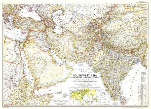 Southwest Asia Map 1952 Maps.com