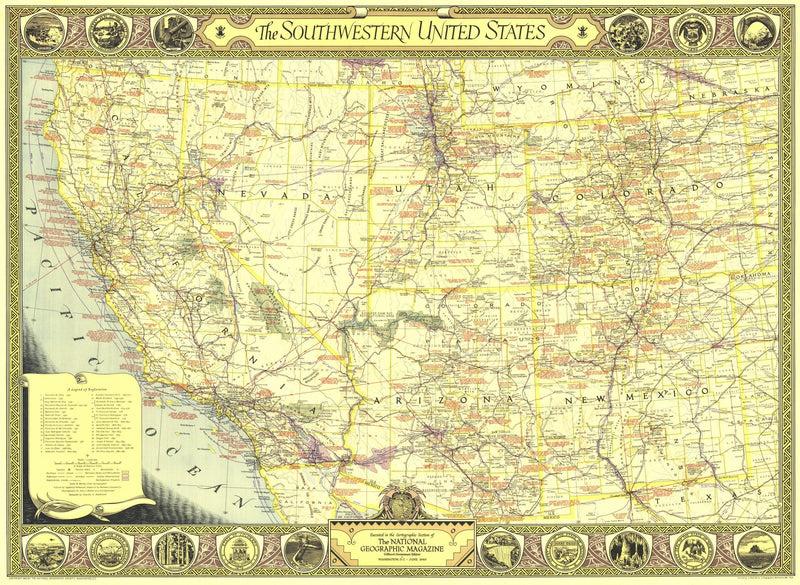 Southwestern United States Map 1940 Maps.com