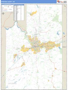 Spokane County, Washington Zip Code Wall Map