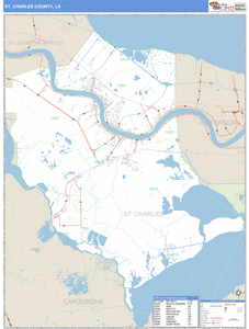 St. Charles County, Louisiana Zip Code Wall Map