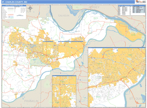 St. Charles County, Missouri Zip Code Wall Map