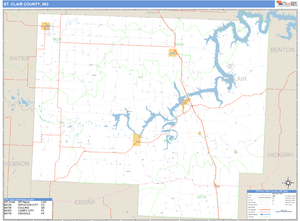 St. Clair County, Missouri Zip Code Wall Map