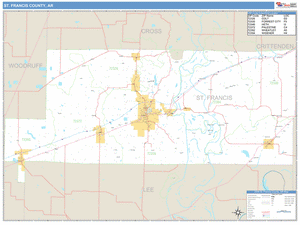 St. Francis County, Arkansas Zip Code Wall Map