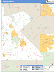 St. Francois County, Missouri Zip Code Wall Map
