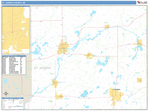 St. Joseph County, Michigan Zip Code Wall Map