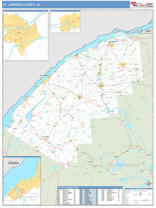 St Lawrence County, New York Zip Code Wall Map