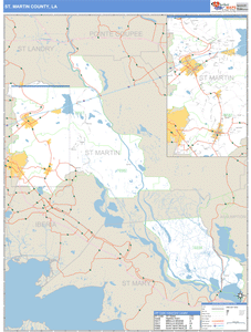 St. Martin County, Louisiana Zip Code Wall Map