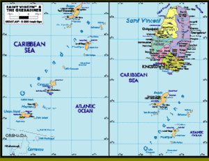 St Vincent And The Grenadines Political Wall Map