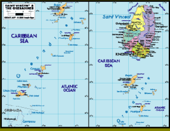 St Vincent And The Grenadines Political Wall Map Maps.com