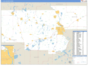 St. Cloud, Minnesota Metro Area Wall Map
