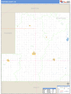 Stafford County, Kansas Zip Code Wall Map