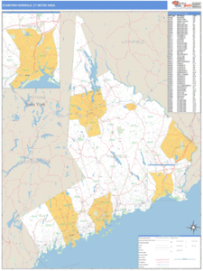 Stamford-Norwalk, Connecticut Metro Area Wall Map