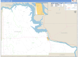 Stanley County, South Dakota Zip Code Wall Map