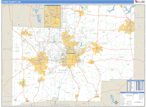 Stark County, Ohio Zip Code Wall Map