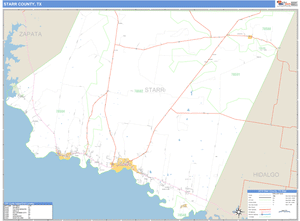 Starr County, Texas Zip Code Wall Map