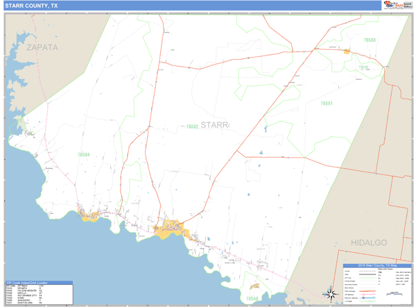 Starr County, Texas Zip Code Wall Map Market Maps (IDI)