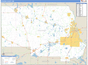 Stearns County, Minnesota Zip Code Wall Map