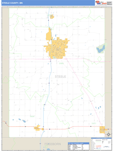 Steele County, Minnesota Zip Code Wall Map