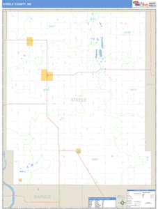 Steele County, North Dakota Zip Code Wall Map