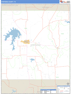 Stephens County, Texas Zip Code Wall Map