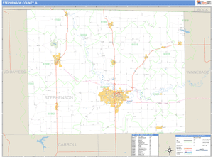 Stephenson County, Illinois Zip Code Wall Map