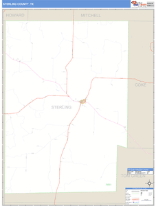 Sterling County, Texas Zip Code Wall Map
