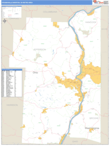 Steubenville-Weirton, Ohio Metro Area Wall Map