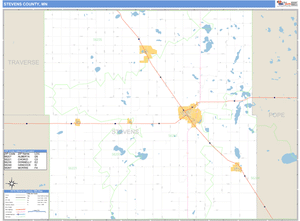 Stevens County, Minnesota Zip Code Wall Map