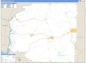 Stewart County, Georgia Zip Code Wall Map