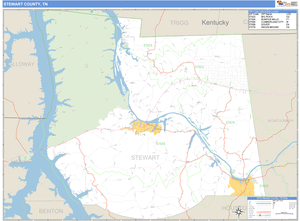 Stewart County, Tennessee Zip Code Wall Map