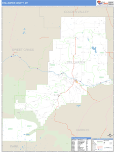 Stillwater County, Montana Zip Code Wall Map