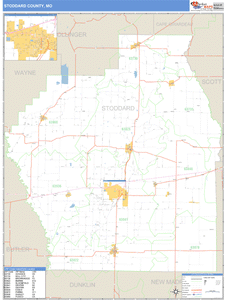 Stoddard County, Missouri Zip Code Wall Map