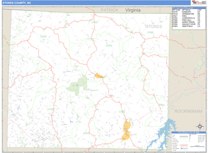 Stokes County, North Carolina Zip Code Wall Map