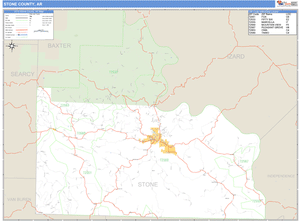 Stone County, Arkansas Zip Code Wall Map