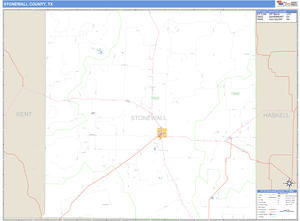 Stonewall County, Texas Zip Code Wall Map