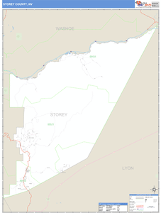 Storey County, Nevada Zip Code Wall Map