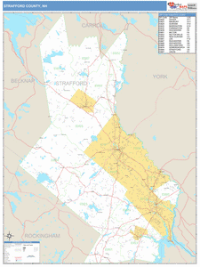 Strafford County, New Hampshire Zip Code Wall Map