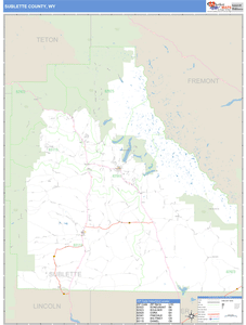 Sublette County, Wyoming Zip Code Wall Map