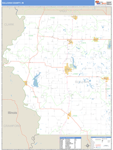 Sullivan County, Indiana Zip Code Wall Map
