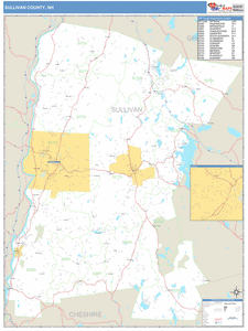 Sullivan County, New Hampshire Zip Code Wall Map