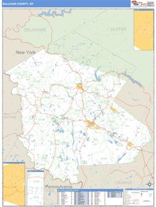 Sullivan County, New York Zip Code Wall Map