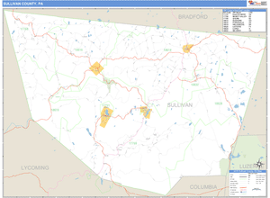 Sullivan County, Pennsylvania Zip Code Wall Map