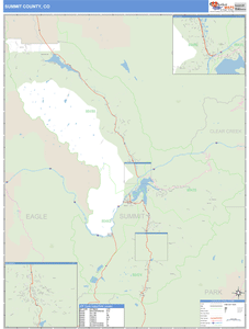 Summit County, Colorado Zip Code Wall Map